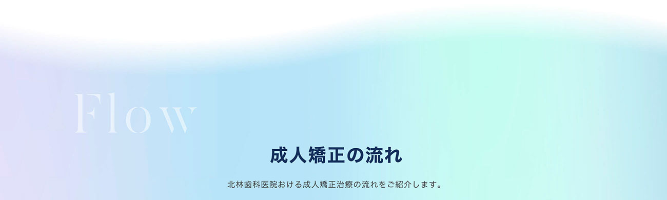 成人矯正の流れ｜北林歯科医院おける成人矯正治療の流れをご紹介します。